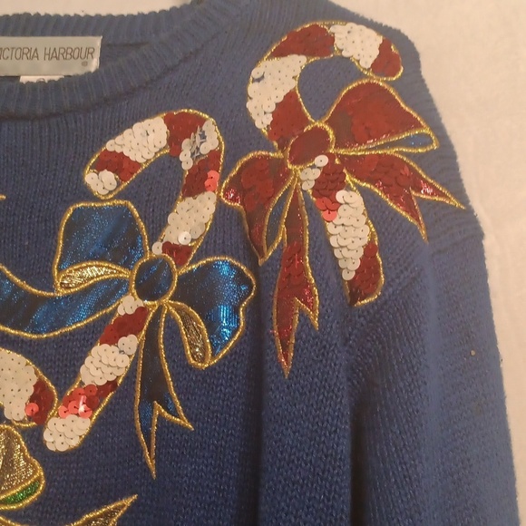 Victoria Harbour Blue Holiday Sweater Size Small - Picture 6 of 7